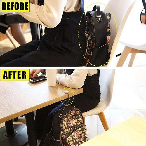 1Pcs New Vintage Flowers Handbag Hanger Holder Rack Portable Table Hook Holder Travel Accessory Foldable Purse Bag Hook