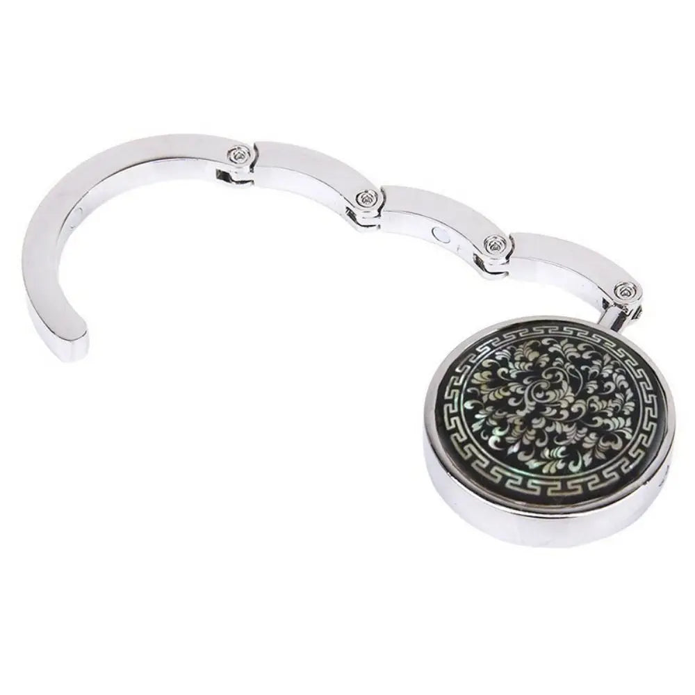 1Pcs New Vintage Flowers Handbag Hanger Holder Rack Portable Table Hook Holder Travel Accessory Foldable Purse Bag Hook