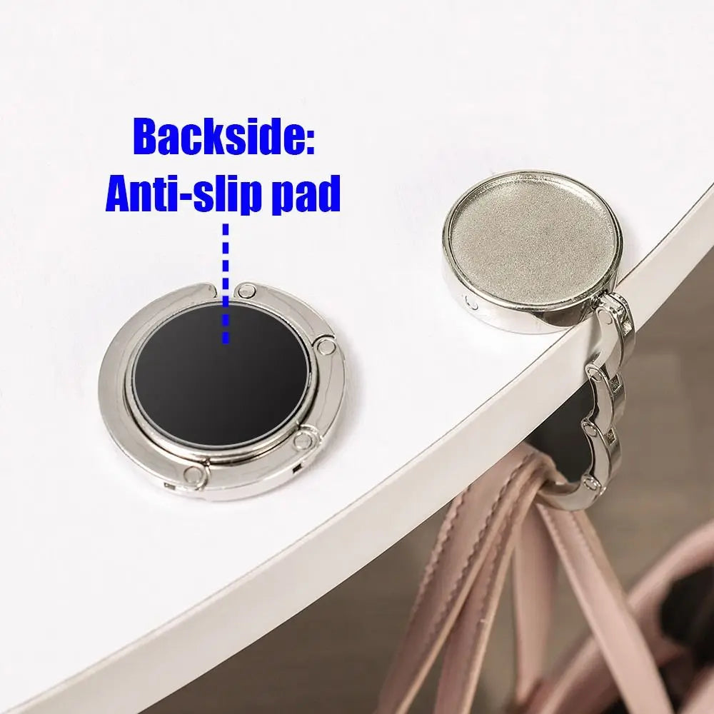 1Pcs New Vintage Flowers Handbag Hanger Holder Rack Portable Table Hook Holder Travel Accessory Foldable Purse Bag Hook
